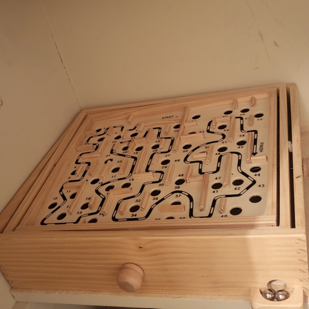 Wooden maze game